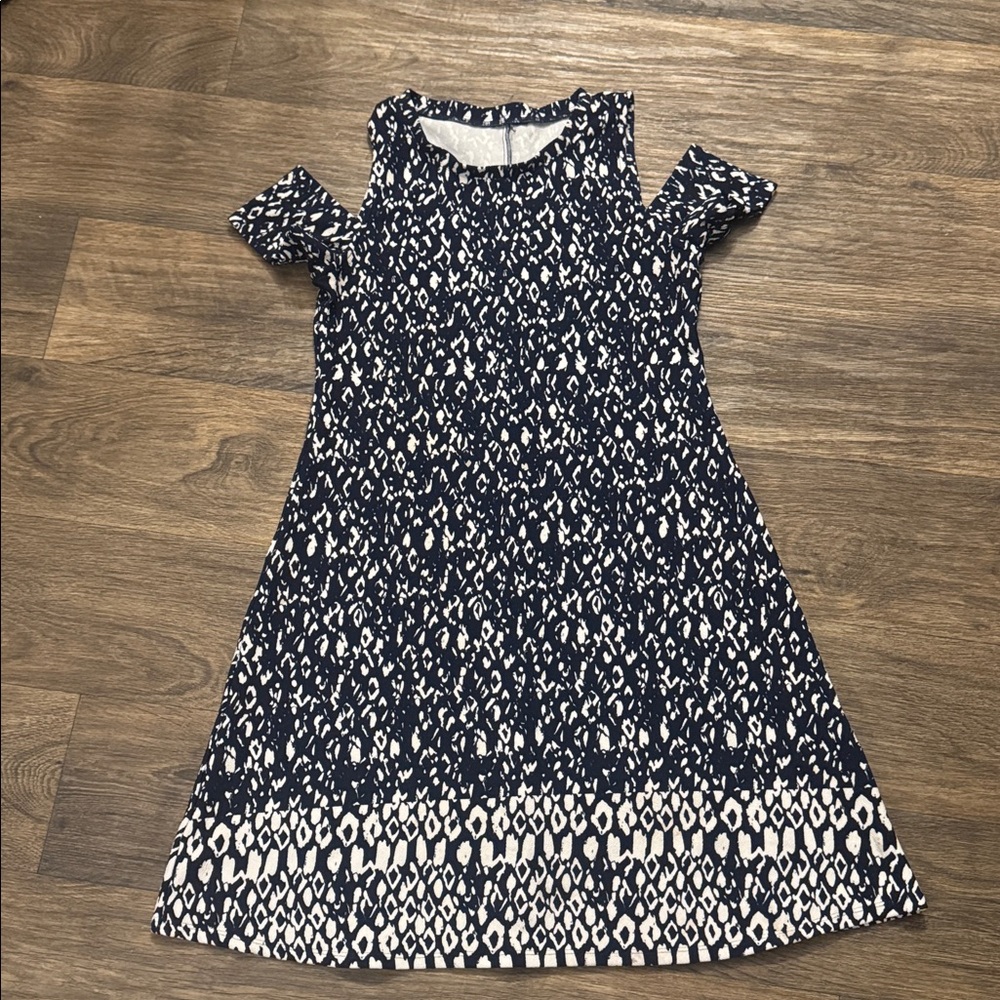Amazon Women's Navy and White Patterned Dress